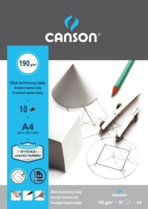 Blok techniczny Canson A4 biały 190g 10k 210 mm x 297 mm (400015145)