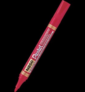 Marker permanentny Pentel, czerwony 1,5 mm okrągła końcówka