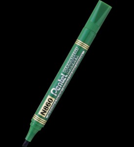Marker permanentny Pentel, zielony 1,2-4,5 mm ścięta końcówka