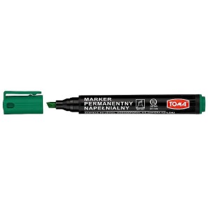 Marker permanentny Toma, zielony 1,0-5,0 mm ścięta końcówka