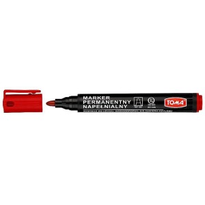 Marker permanentny Toma, czerwony 1,0-5,0 mm okrągła końcówka (TO-222 2 2)