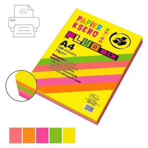 Papier kolorowy Protos fluo A4 - mix 80 g
