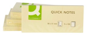 Notes samoprzylepny Q-Connect żółty 100k 38 mm x 51 mm (KF10500)