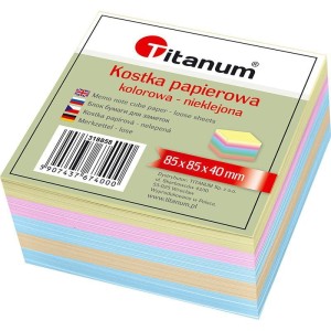 Kostka papierowa Titanum nieklejona mała - mix 85 mm x 85 mm x 40 mm