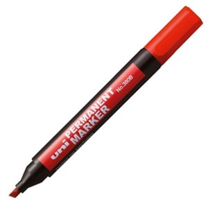 Marker permanentny Uni, czerwony 1,0-3,0 mm okrągła końcówka (NO-320F)