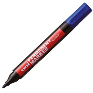 Marker permanentny Uni, niebieski 1,0-3,0 mm okrągła końcówka (NO-320F)