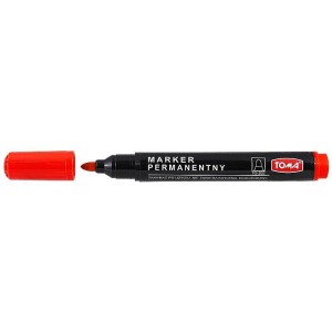 Marker permanentny Toma, czerwony okrągła końcówka