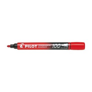 Marker permanentny Pilot markery, czerwony okrągła końcówka (SCA-100-R)