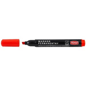 Marker permanentny Toma, czerwony ścięta końcówka