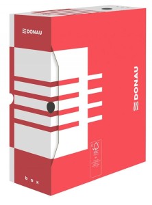 Pudło archiwizacyjne Donau A4 - czerwony 120 mm x 340 mm x 297 mm (7662301FSC-04)