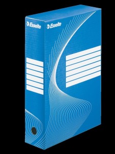 Pudło archiwizacyjne Esselte Boxy 80 A4 - niebieski 245 mm x 80 mm x 345 mm (128411)