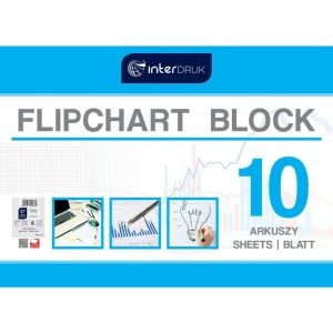 Blok do tablic flipchart Interdruk A1 10k. 80 g krata 1000 mm x 640 mm (FLI10#)