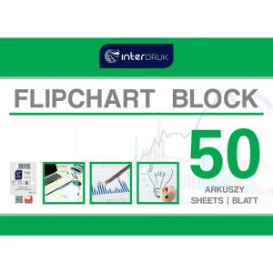 Blok do tablic flipchart Interdruk 50k. 80 g czysty 1000 mm x 640 mm (FLI50)