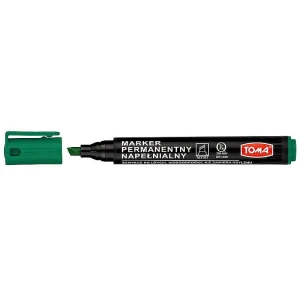 Marker permanentny Toma, zielony 1,0-5,0 mm ścięta końcówka
