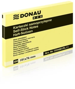 Notes samoprzylepny Donau Eco żółty 100k 101 mm x 76 mm (7594001PL-11)
