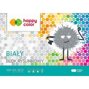 Blok rysunkowy Happy Color A4 biały 100g 20k 210 mm x 297 mm (HA 3710 2030-0)