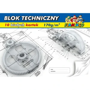 Blok techniczny Flamingo A4 biały 170g 10k 210 mm x 297 mm