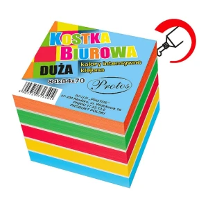 Kostka papierowa Protos - mix 83 mm x 83 mm x 80 mm