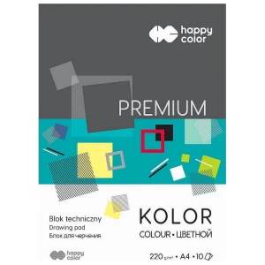 Blok techniczny Happy Color Premium A4 kolorowy 220g 10k 210 mm x 297 mm