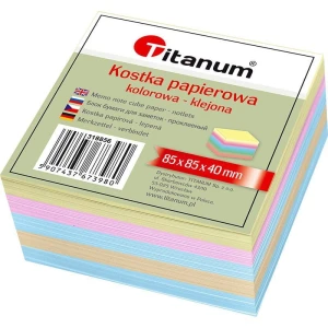 Kostka papierowa Titanum klejona mała - mix 85 mm x 85 mm x 40 mm
