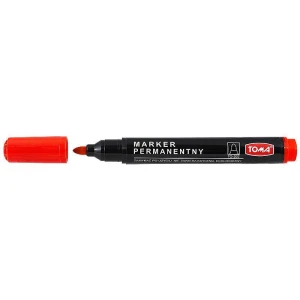Marker permanentny Toma, czerwony okrągła końcówka