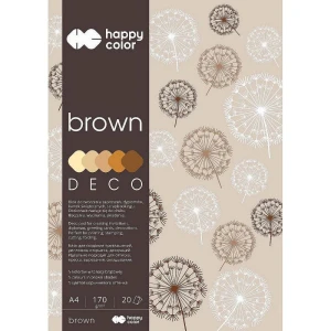 Zeszyt papierów kolorowych Happy Color Deco Brown A4 170g 20k 210 mm x 297 mm (HA 3717 2030-072)