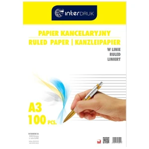 Papier kancelaryjny Interdruk A3 linia 297 mm x 420 mm (PAKA100L)