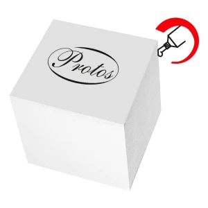 Kostka papierowa Protos klejona - biały 83 mm x 83 mm x 75 mm